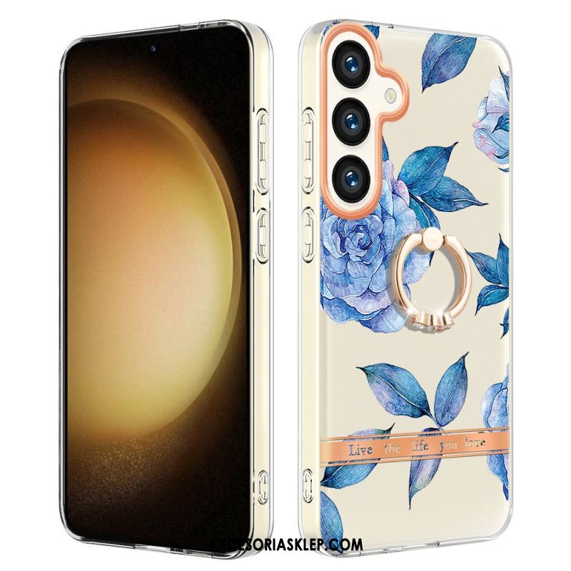 Etui Do Samsung Galaxy S24 5g Z Kwiatowym Pierścieniem Podtrzymującym