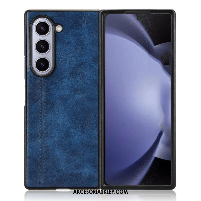 Etui Do Samsung Galaxy Z Fold 6 Przeszycia Z Imitacji Skóry