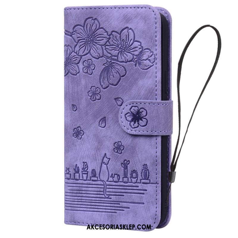 Etui Do iPhone 16 Plus Scena Z Kotem W Stringach