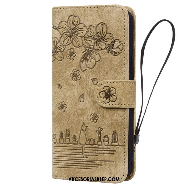 Etui Do iPhone 16 Plus Scena Z Kotem W Stringach