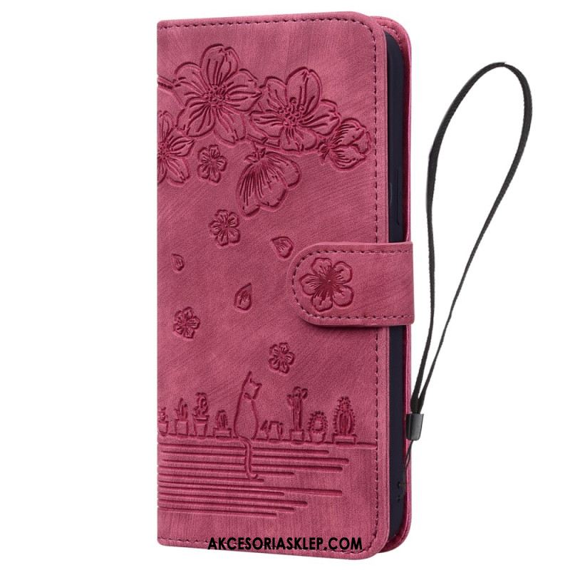 Etui Do iPhone 16 Plus Scena Z Kotem W Stringach