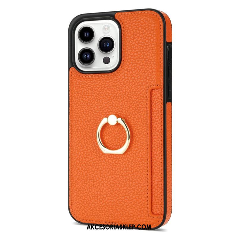 Etui Do iPhone 16 Pro Etui Na Karty I Stojak Z Efektem Skóry