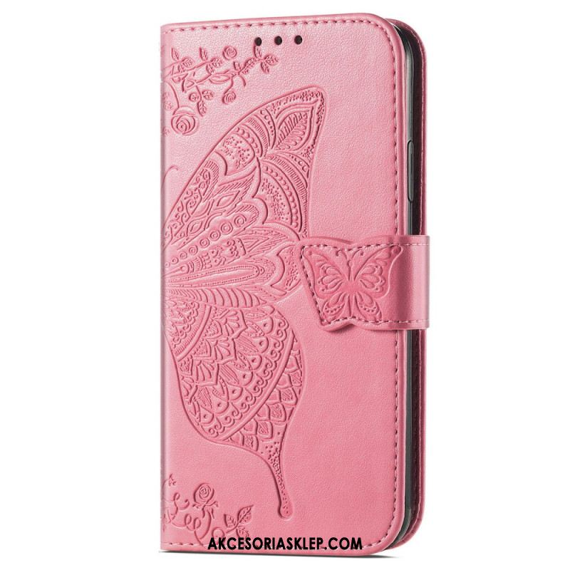 Etui Folio Do Huawei Pura 70 Barokowy Motyl Z Paskiem