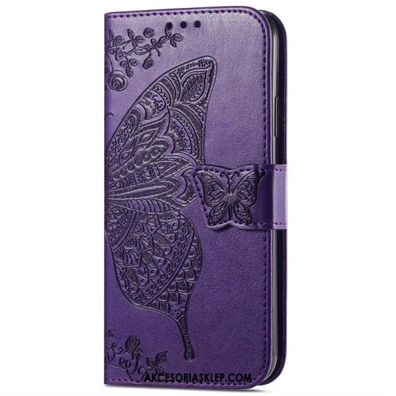 Etui Folio Do Huawei Pura 70 Barokowy Motyl Z Paskiem