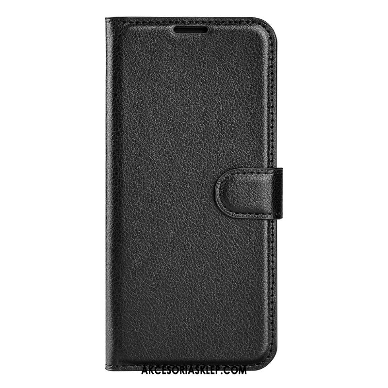 Etui Folio Do Oneplus 12 5g Klasyczna Sztuczna Skóra Litchi