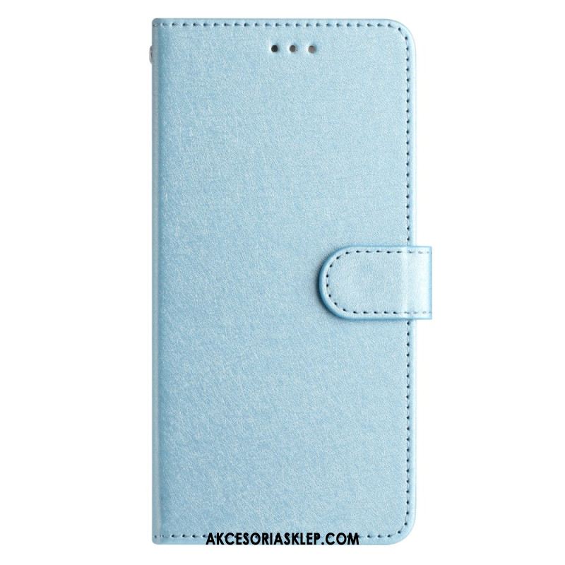 Etui Folio Do Oppo A98 5g Jedwabna Tekstura Na Ramiączkach