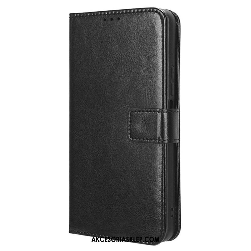 Etui Folio Do Oppo Reno 11 5g Błyszcząca Sztuczna Skóra Z Paskiem