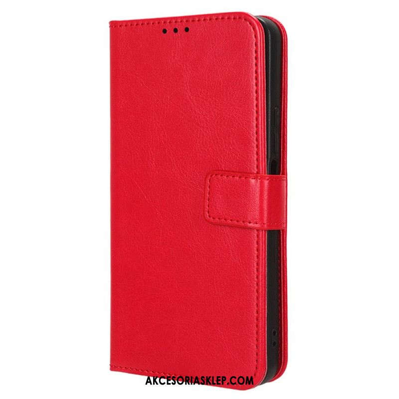 Etui Folio Do Oppo Reno 11 5g Błyszcząca Sztuczna Skóra Z Paskiem