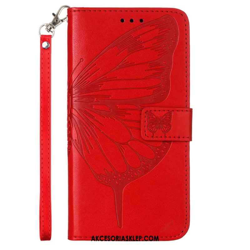 Etui Folio Do Oppo Reno 11 Pro 5g Kwiatowy Motyl Z Paskiem