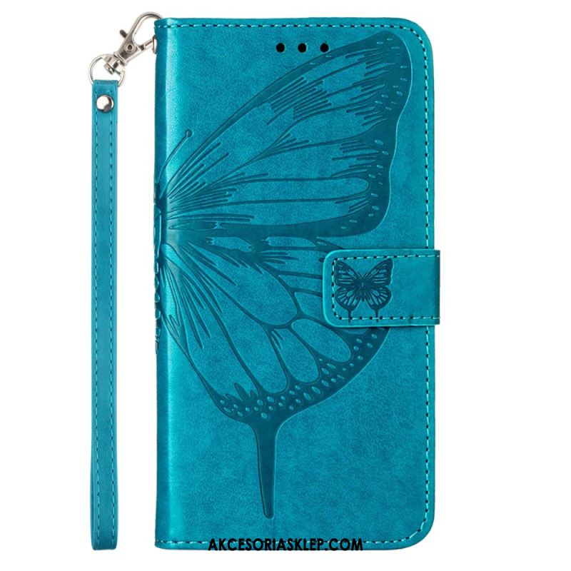 Etui Folio Do Oppo Reno 11 Pro 5g Kwiatowy Motyl Z Paskiem