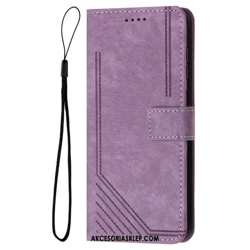 Etui Folio Do Oppo Reno 12f 5g Linie Z Efektem Zamszu