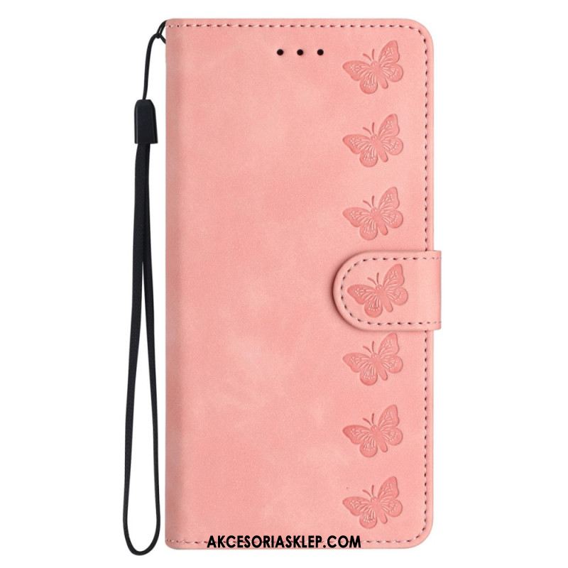 Etui Folio Do Samsung Galaxy A15 5g Fryz Motylkowy Z Paskiem