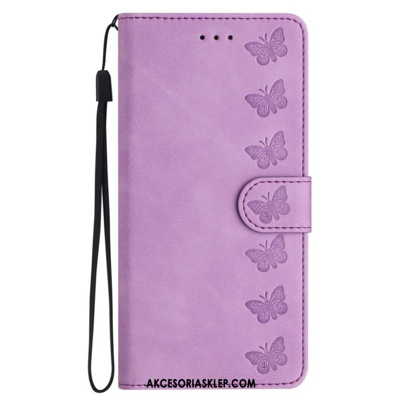 Etui Folio Do Samsung Galaxy A15 5g Fryz Motylkowy Z Paskiem