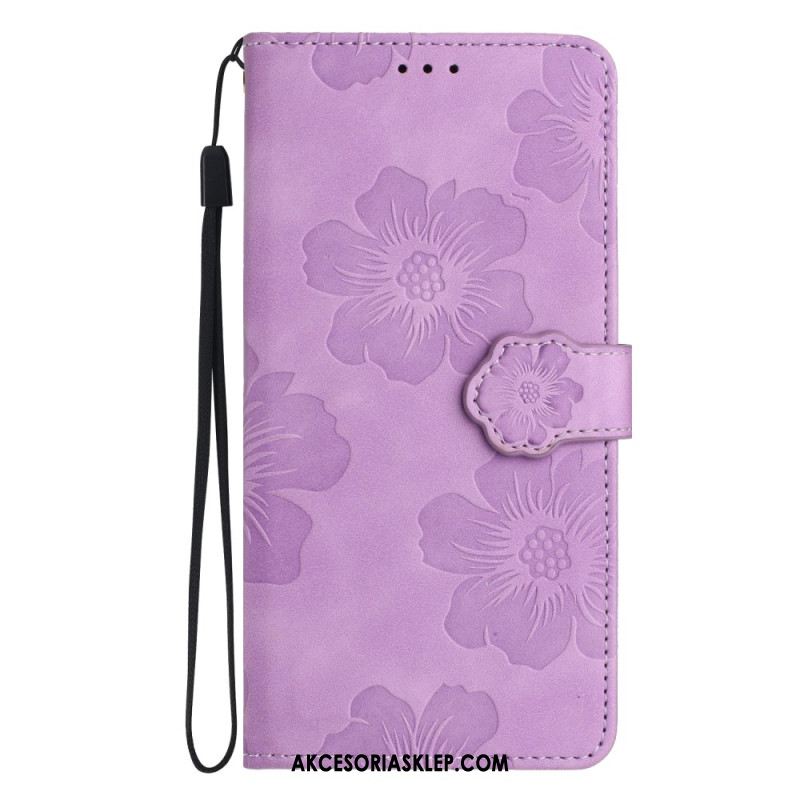 Etui Folio Do Samsung Galaxy A16 5g Kwiatowy Wzór Paska