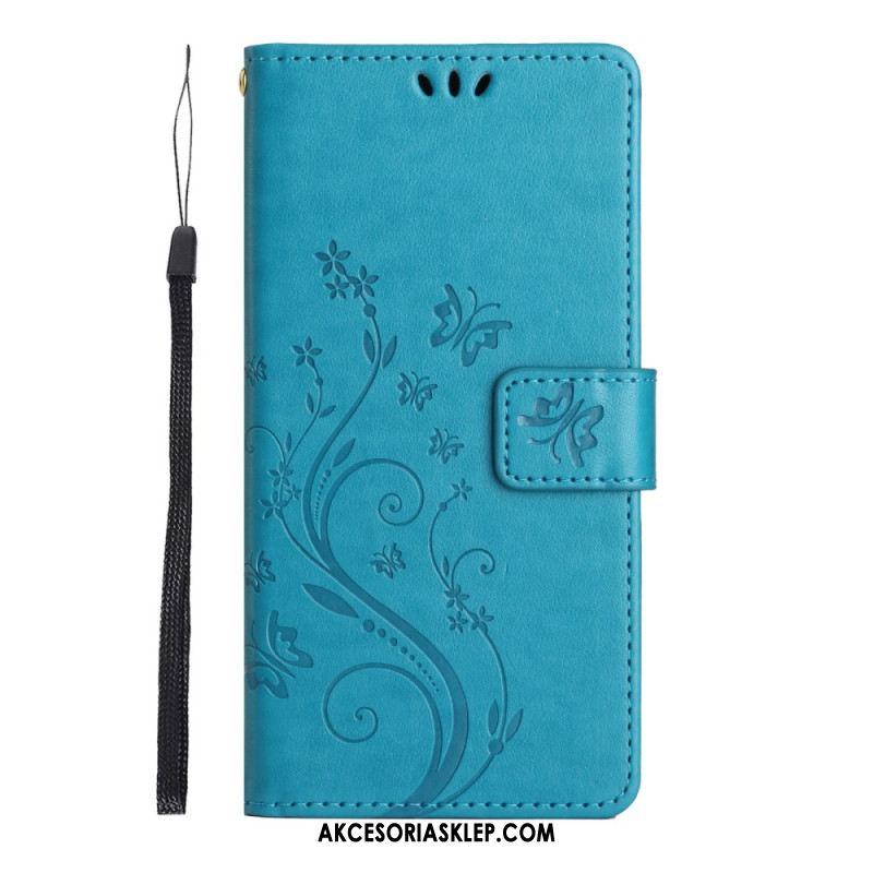 Etui Folio Do Samsung Galaxy A16 5g Kwiaty I Motyle