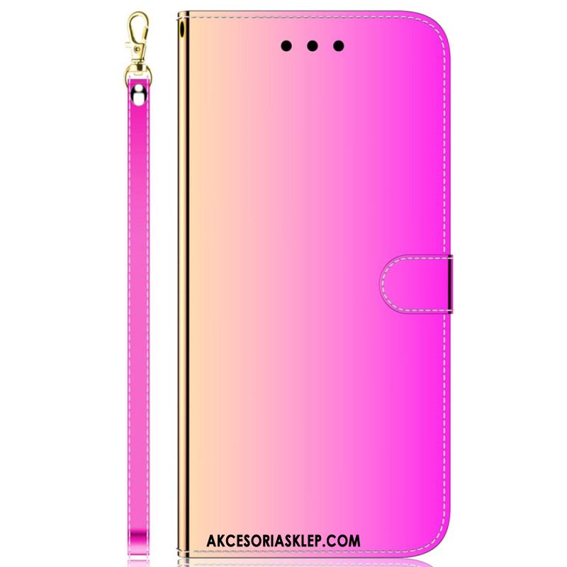 Etui Folio Do Samsung Galaxy A55 5g Efekt Lustra I Pasek