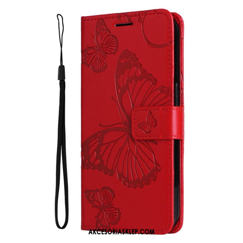 Etui Folio Do Samsung Galaxy A55 5g Gigantyczne Motyle Z Paskiem