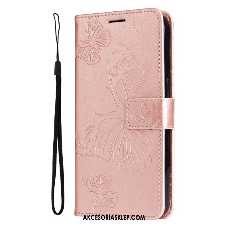 Etui Folio Do Samsung Galaxy A55 5g Gigantyczne Motyle Z Paskiem