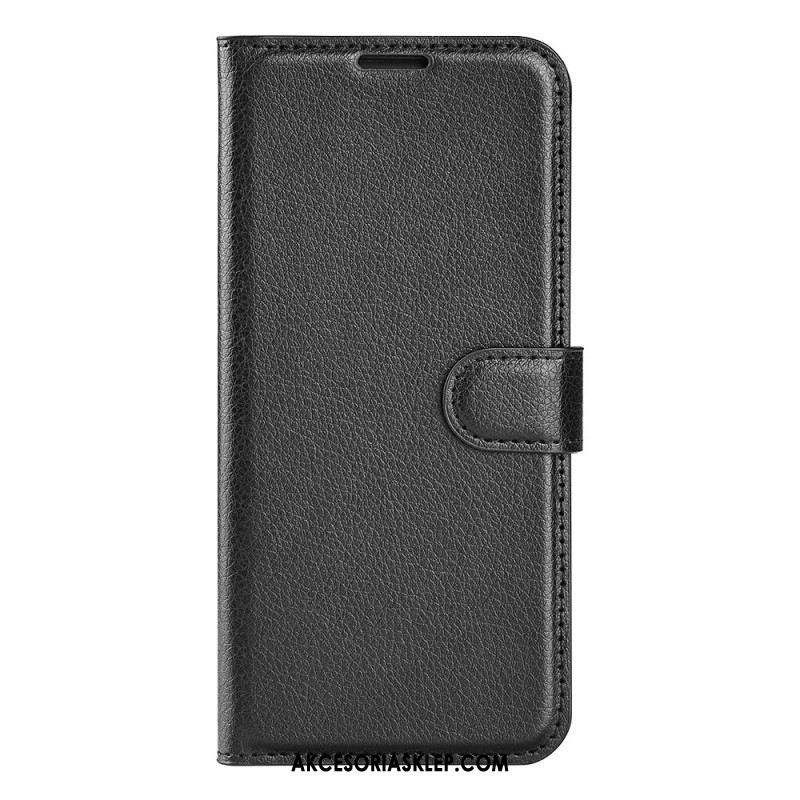 Etui Folio Do Samsung Galaxy A55 5g Klasyczna Sztuczna Skóra Litchi