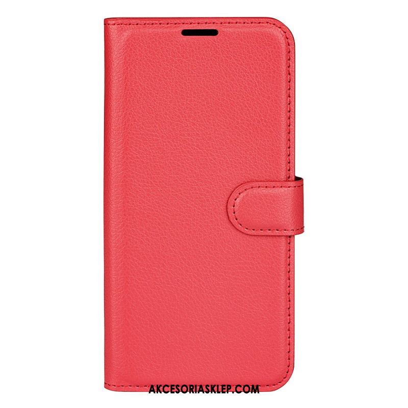 Etui Folio Do Samsung Galaxy A55 5g Klasyczna Sztuczna Skóra Litchi