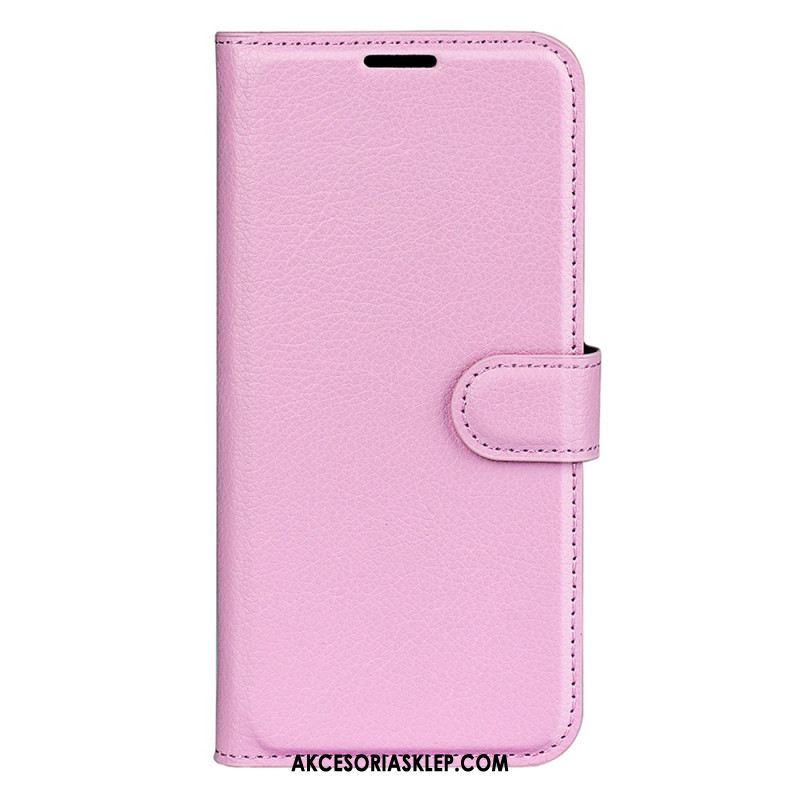 Etui Folio Do Samsung Galaxy A55 5g Klasyczna Sztuczna Skóra Litchi