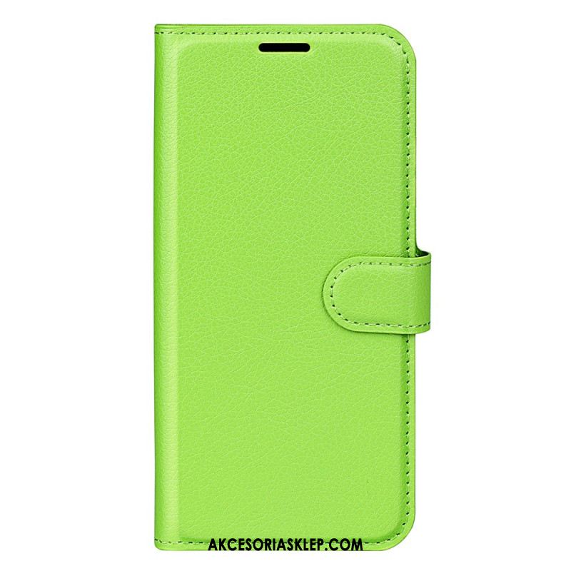 Etui Folio Do Samsung Galaxy A55 5g Klasyczna Sztuczna Skóra Litchi