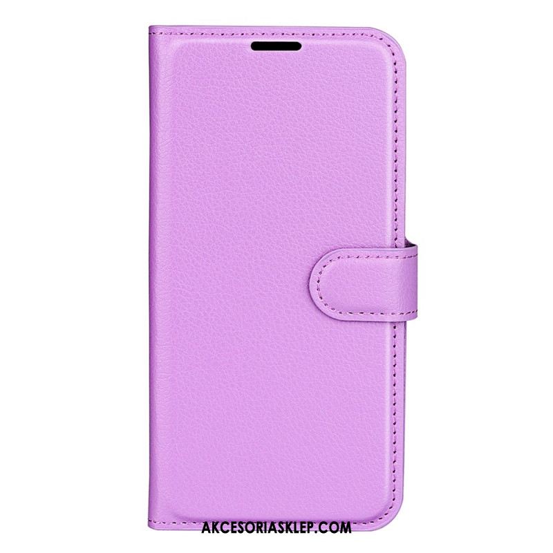 Etui Folio Do Samsung Galaxy A55 5g Klasyczna Sztuczna Skóra Litchi