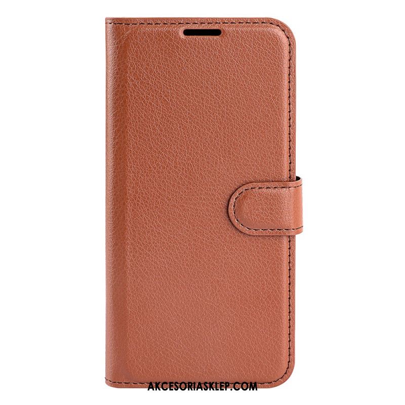 Etui Folio Do Samsung Galaxy A55 5g Klasyczna Sztuczna Skóra Litchi