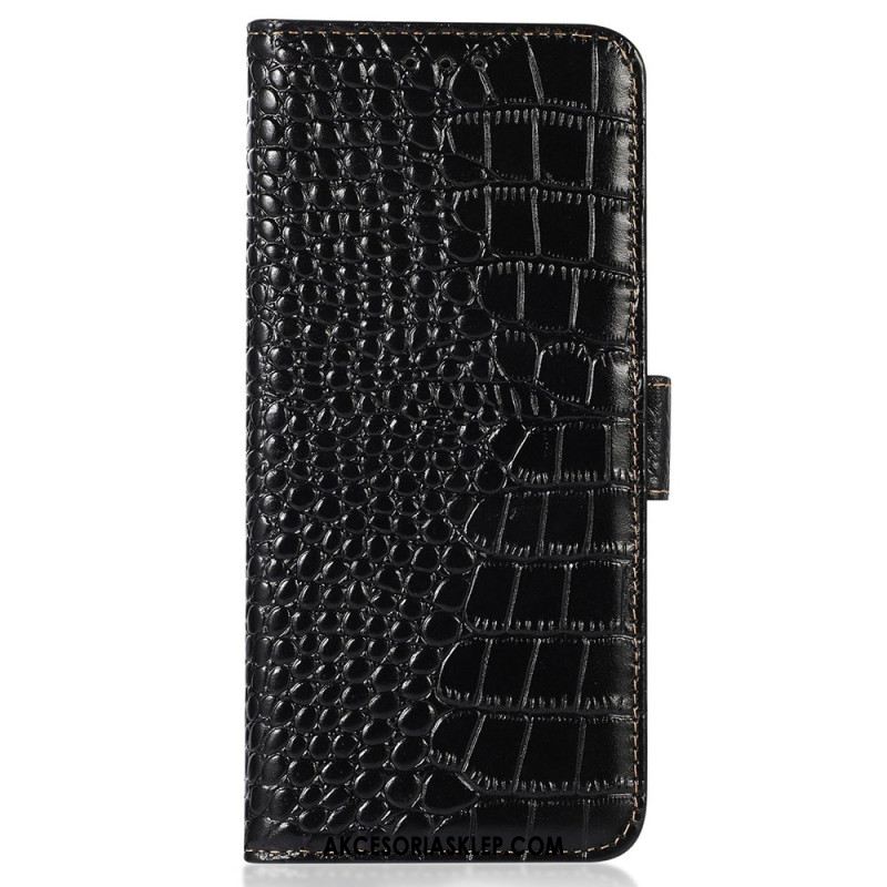 Etui Folio Do Samsung Galaxy A55 5g Styl Krokodyla Z Blokowaniem Rfid