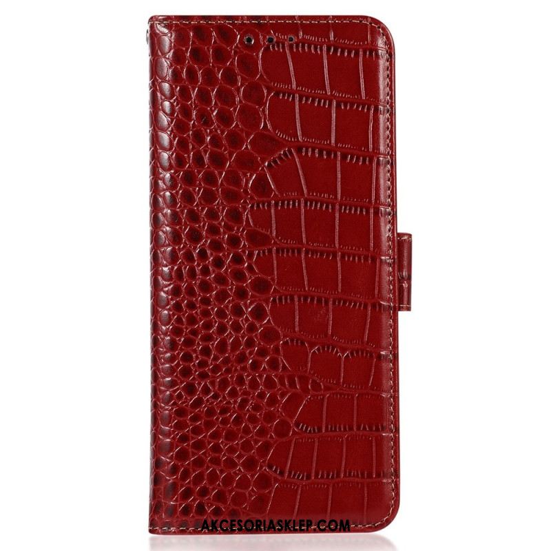 Etui Folio Do Samsung Galaxy A55 5g Styl Krokodyla Z Blokowaniem Rfid