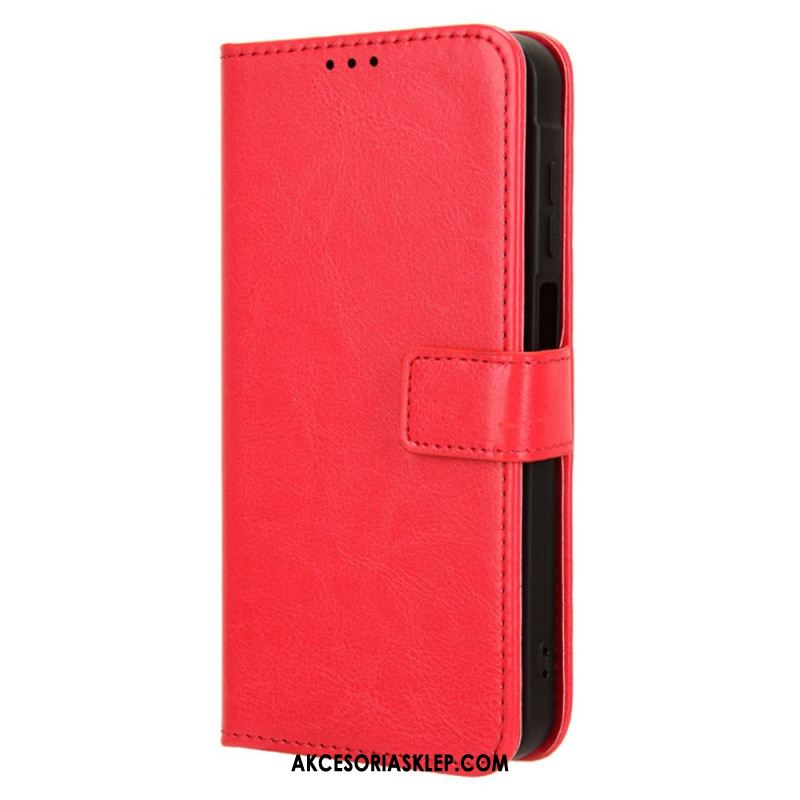 Etui Folio Do Samsung Galaxy M55 5g Błyszcząca Sztuczna Skóra Z Paskiem