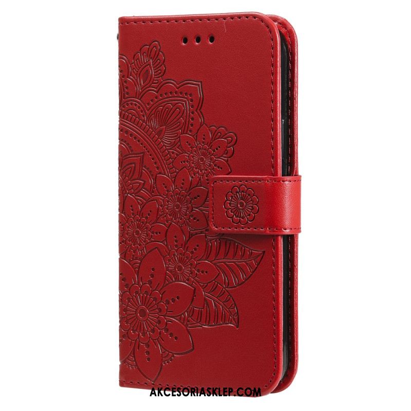 Etui Folio Do Samsung Galaxy S24 5g Kwiatowa Mandala Ze Smyczą