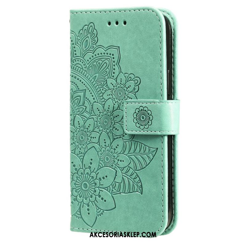 Etui Folio Do Samsung Galaxy S24 5g Kwiatowa Mandala Ze Smyczą