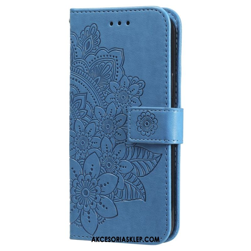 Etui Folio Do Samsung Galaxy S24 5g Kwiatowa Mandala Ze Smyczą