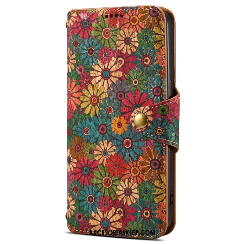 Etui Folio Do Samsung Galaxy S24 5g Nadruk Kwiatowy