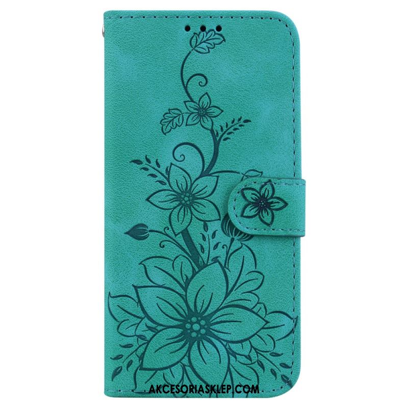 Etui Folio Do Samsung Galaxy S24 5g Pasek W Kwiaty