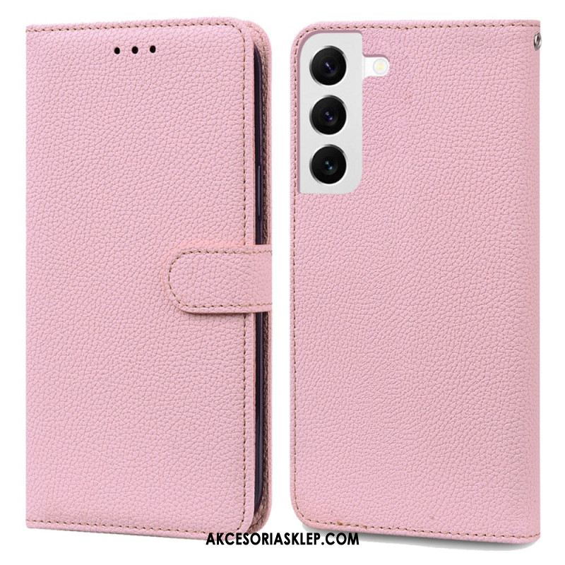 Etui Folio Do Samsung Galaxy S24 5g Sztuczna Skóra Litchi Z Paskiem