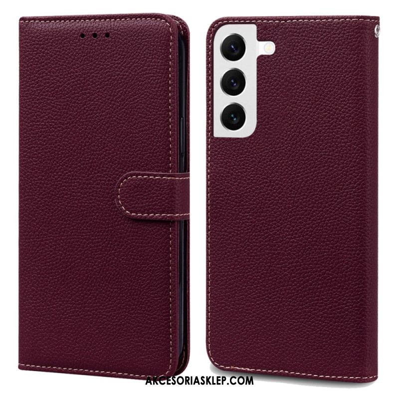 Etui Folio Do Samsung Galaxy S24 5g Sztuczna Skóra Litchi Z Paskiem