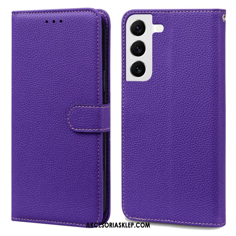 Etui Folio Do Samsung Galaxy S24 5g Sztuczna Skóra Litchi Z Paskiem