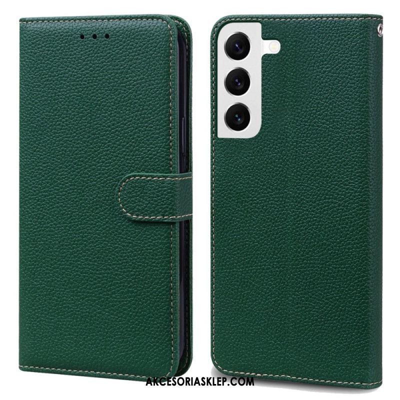 Etui Folio Do Samsung Galaxy S24 5g Sztuczna Skóra Litchi Z Paskiem