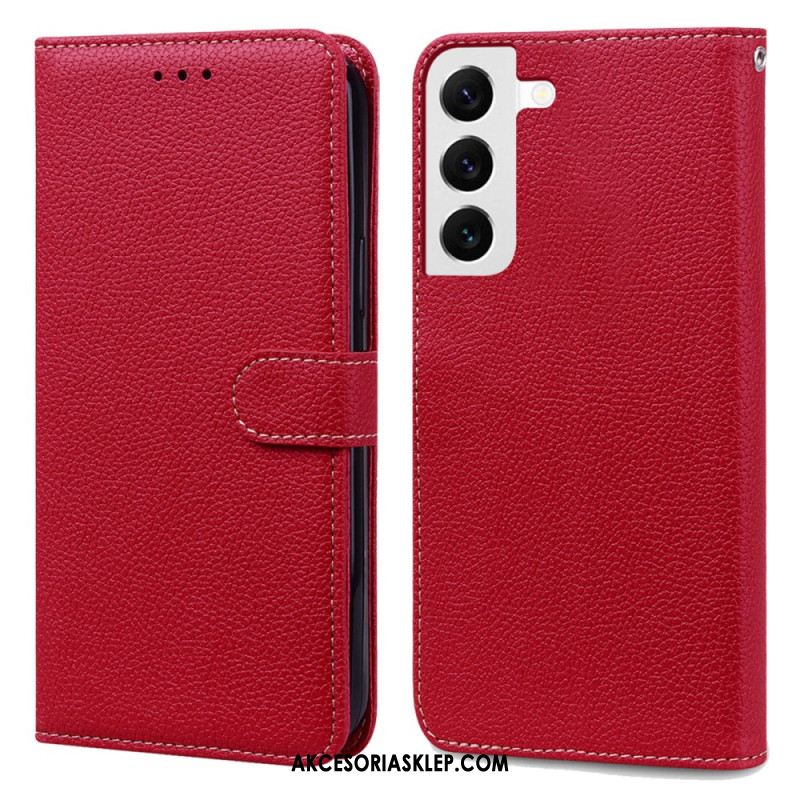 Etui Folio Do Samsung Galaxy S24 5g Sztuczna Skóra Litchi Z Paskiem