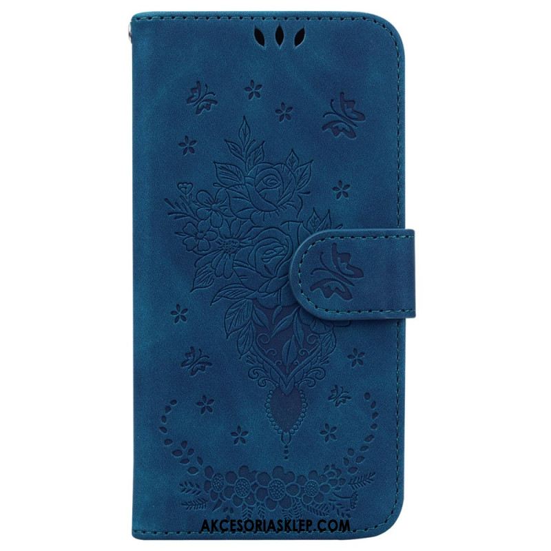 Etui Folio Do Samsung Galaxy S24 Fe Bukiet Róż Z Paskiem