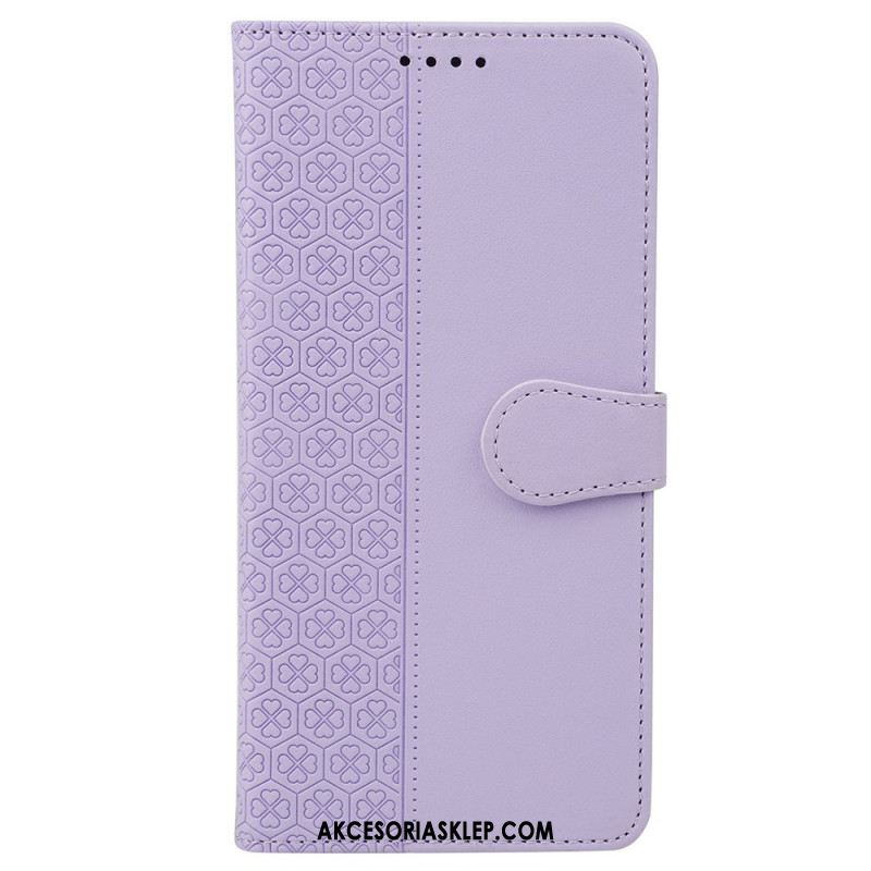 Etui Folio Do Samsung Galaxy S24 Fe Wzór CZterolistnej Koniczyny