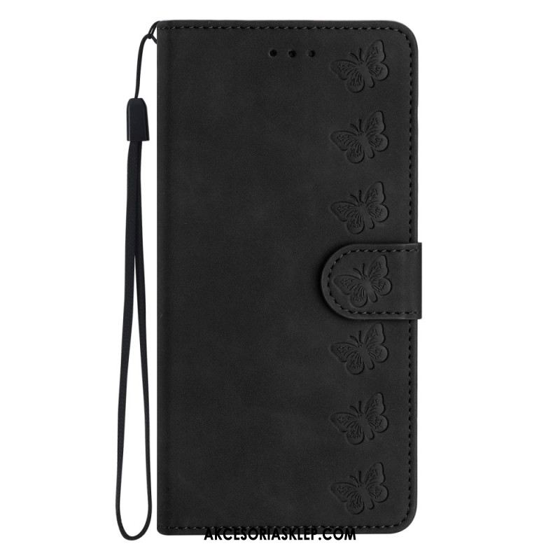 Etui Folio Do Samsung Galaxy S24 Ultra 5g Fryz Motylkowy Z Paskiem