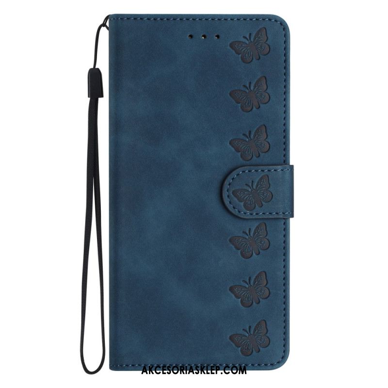 Etui Folio Do Samsung Galaxy S24 Ultra 5g Fryz Motylkowy Z Paskiem