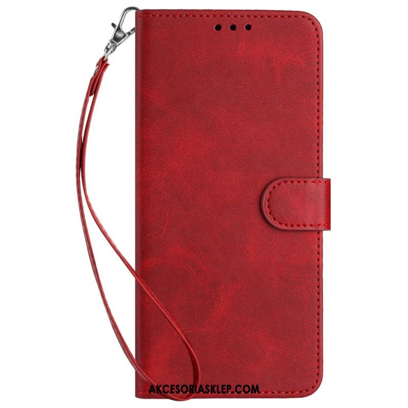 Etui Folio Do Sony Xperia 1 Vi Efekt Skóry Z Paskiem