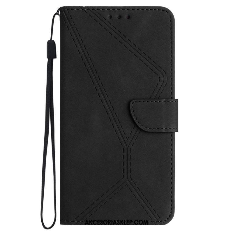 Etui Folio Do Sony Xperia 1 Vi Linie I Kropkowane Paski