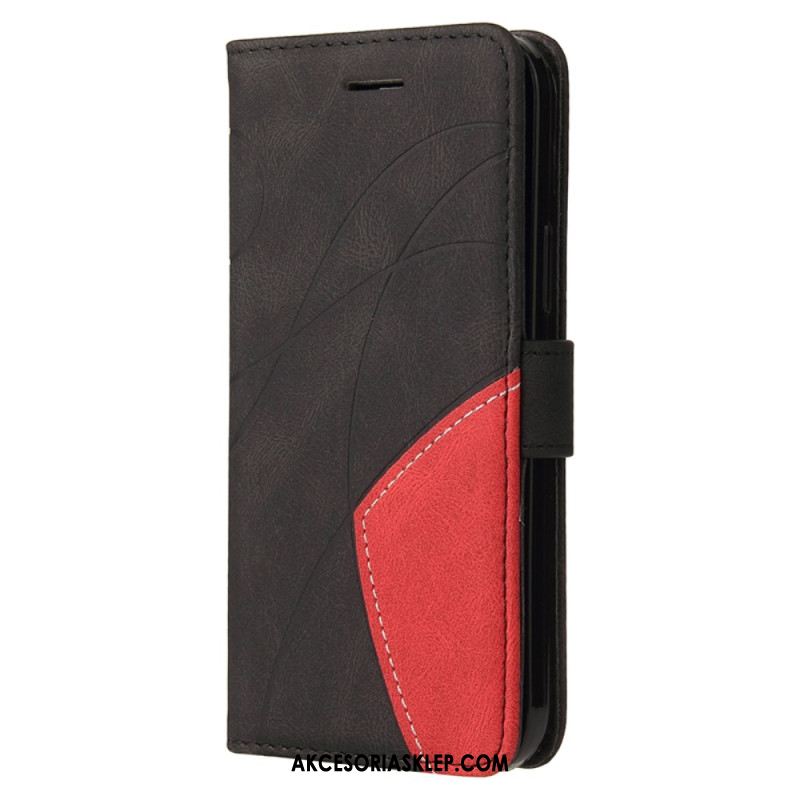 Etui Folio Do Xiaomi 14 Pro Dwukolorowe Faliste Linie