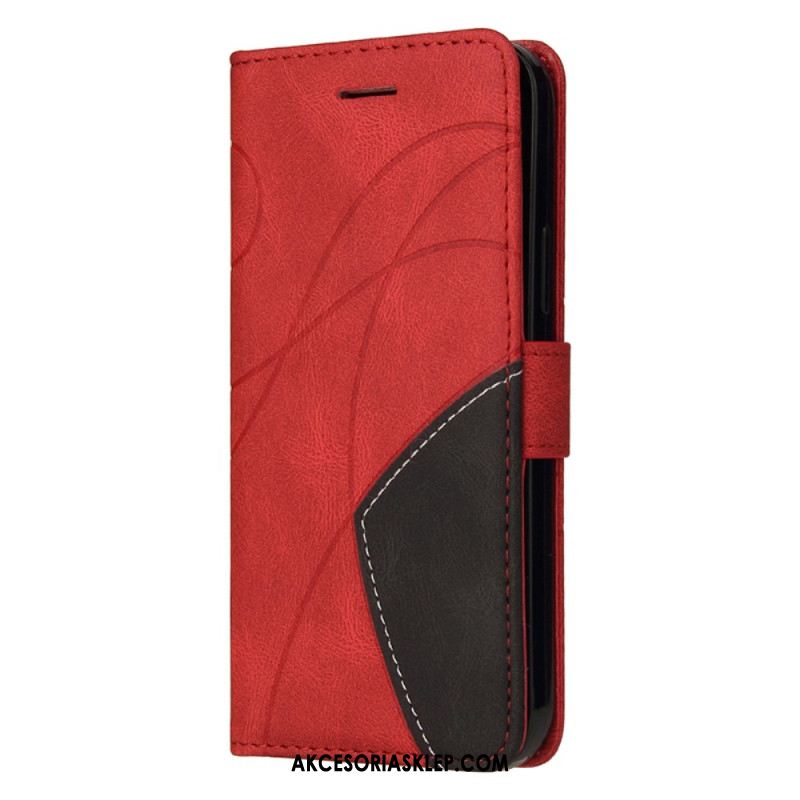 Etui Folio Do Xiaomi 14 Pro Dwukolorowe Faliste Linie