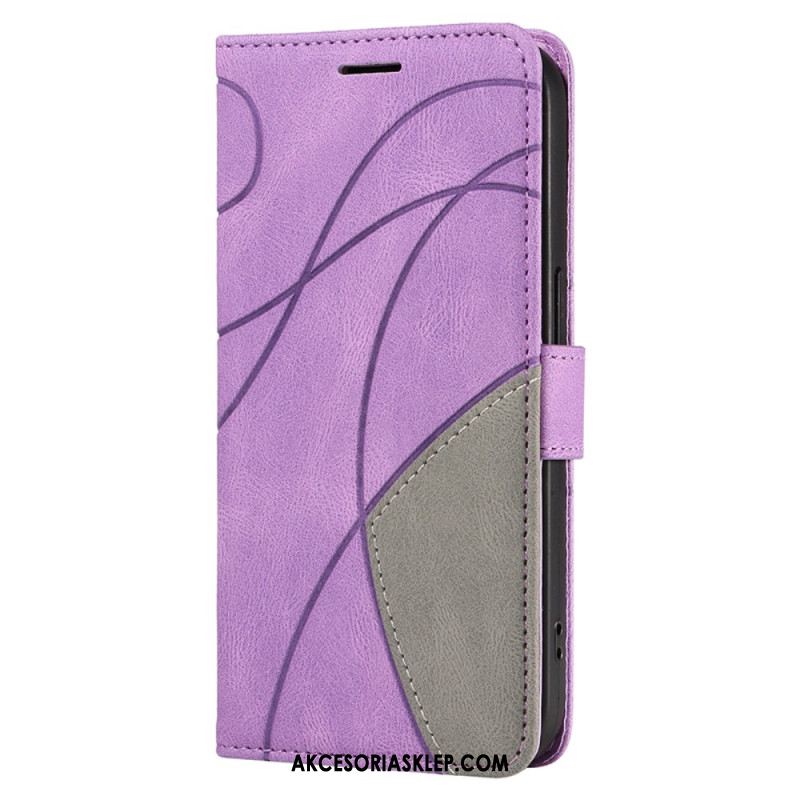 Etui Folio Do Xiaomi 14 Pro Dwukolorowe Faliste Linie